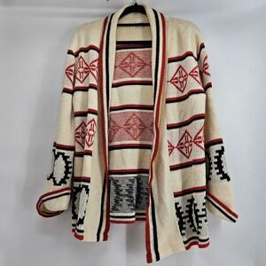 Vintage Aztec Southwestern Cardigan Sweater Large Retro Artsy Indie